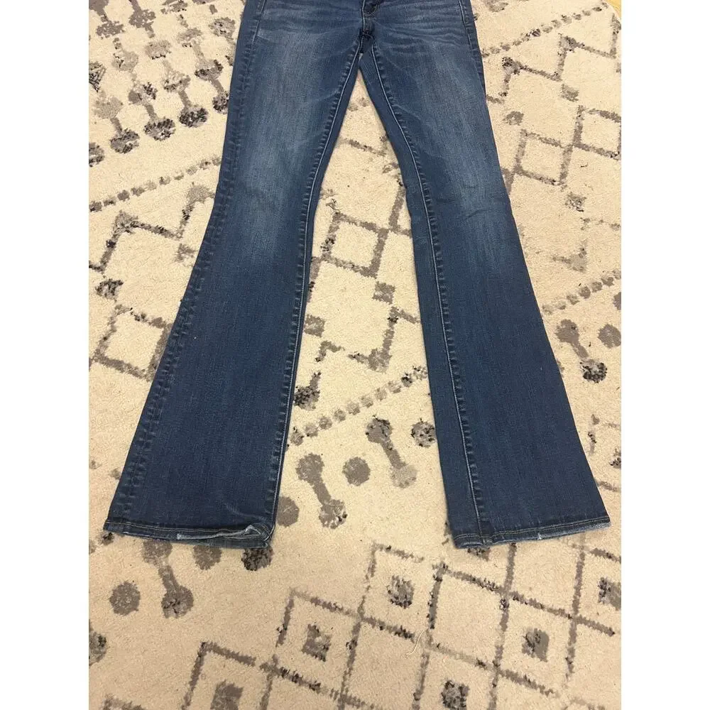American Eagle Women's Jeans Flare Leg Low Rise Size 4 Long 4L - Picture 4 of 12